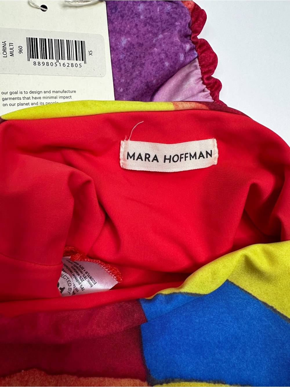 NEW Mara Hoffman Lorina Off-The-Shoulder Bikini Womens XS Colorful Summer Swim - Picture 6 of 8